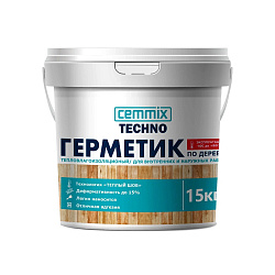 Акриловый герметик для дерева теплый шов Cemmix, 15 кг, сосна