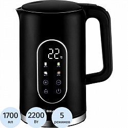 Чайник BRAYER 6107BR-BK,электрический,2200Вт,1,7л,Cool Touch,cенсор упр