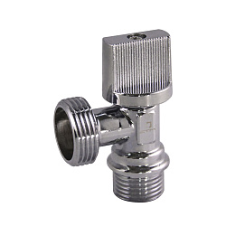 Кран шаровой СТМ, угловой с наружной резьбой 1/2" x 1/2", бабочка, с отражателем