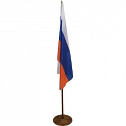 Флаг TI_напольный России, текстура дерева, вишня