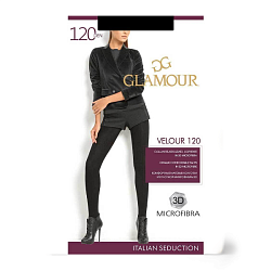 Колготки Glamour Velour 120 den Nero черные, размер 5