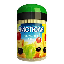 Чистюля Зубочистки 250 шт, 100 гр
