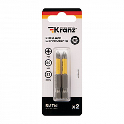 Бита для шуруповерта KRANZ PZ1х50 мм (2 шт./уп.)