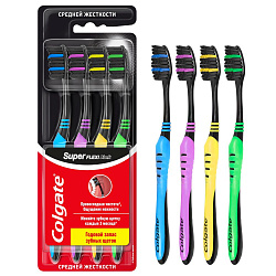 COLGATE Зубная щетка Super Flexi Black (3+1 бесплатно) ПРОМО