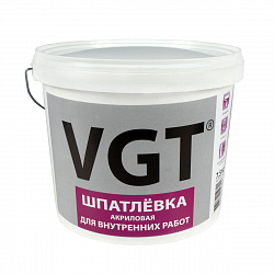 Шпатлевка для внутренних работ VGT, акриловая, 7,5 кг