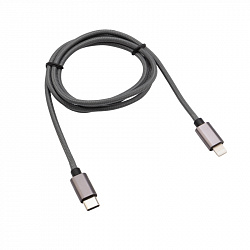 Кабель REXANT Type-C-Lightning PD, 1 м, графит, нейлон