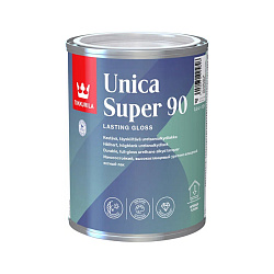 Лак глянцевый Tikkurila Unica Super Strong 90 (Уника Супер Стронг 90), база EP, бесцветный, 0,9 л