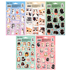 Наклейки бумажные MESHU "Cute cats", 12*21см, ассорти 10шт., европодвес