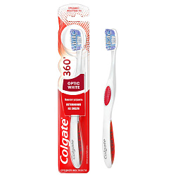 COLGATE Зубная щетка 360 OPTIC WHITE средняя