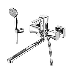 Смеситель для ванны с душем Lemark Evitta LM0551C, с длинным изливом, однорычажный, хром