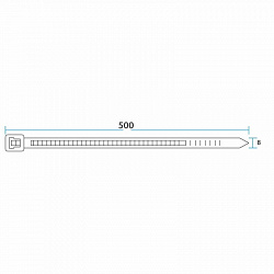 Хомут-стяжка кабельная нейлоновая REXANT 500 x7,6 мм, белая, упаковка 100 шт.