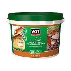 Лак акриловый для наружных и внутренних работ VGT, глянцевый, 2,2 кг