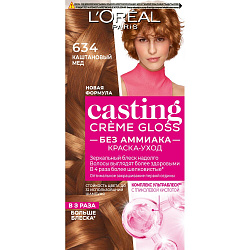 L`OREAL КАСТИНГ КРЕМ ГЛОСС 634 Каштановый мед