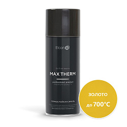 Аэрозольная термостойкая эмаль Elcon Max Therm, до +700 °С, 520 мл, золото