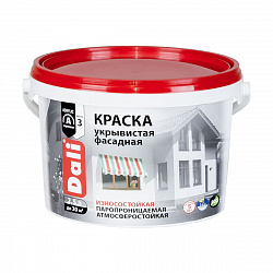 Краска фасадная укрывистая Dali, акриловая, глубокоматовая, белая, 2,5 л