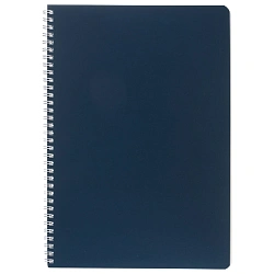 Тетрадь А4 96 л., HATBER, гребень, клетка, Soft-touch ламинация, SoloMatte "Сапфир", 092883, 96Т4лВ1гр