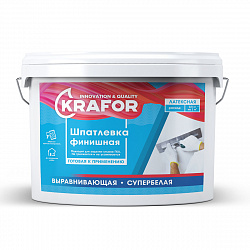 Шпатлевка финишная выравнивающая Krafor, акриловая, 16 кг