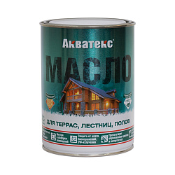 Масло для террас, лестниц, полов Акватекс, матовое, бесцветное, 0,75 л