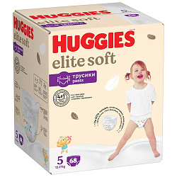 HUGGIES Элит Софт Трусики-Подгузники 5 (12-17кг) 68шт