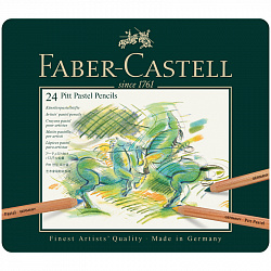 Пастельные карандаши Faber-Castell "Pitt Pastel", 24цв., метал. коробка