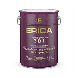 Грунт-эмаль по ржавчине 3 в 1 Erica, 10 кг, белая