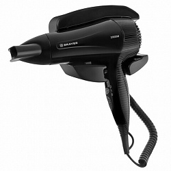 Фен для волос настенный BRAYER BR3021BK, 2000Вт, пластик, 2 скорости, 2 температурных
