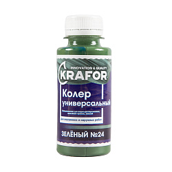 Колер универсальный Krafor №24, зеленый, 100 мл