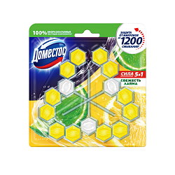 Блок для унитаза Domestos Power 5 TRIO Свежесть лайма 3шт х 55гр
