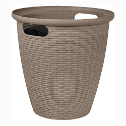 Кашпо напольное InGreen Rattan, с внутренним горшком, 50 л, французский платан