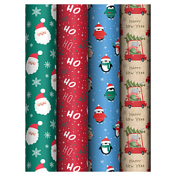 Упаковочная бумага глянц. 70*100см, MESHU "Marry Christmas", 80 г/м2, ассорти, 4 дизайна
