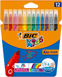 Фломастеры Bic Kids Kid Couleur 12 цветов, 80 гр