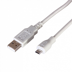Кабель USB (шт. micro USB - шт. USB A) 1.8 метра, серый REXANT