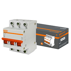 Выключатель автоматический Tdm Electric ВА47-63, 3Р, 16 А, 4,5 кА, тип C