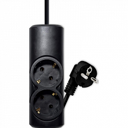 Удлинитель PROGIX PG213 2р/2м/2,2кВт/10А заземление, черный, ПВС 3х0.75