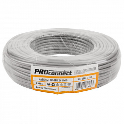 Кабель FTP PROconnect 4PR 24AWG, CCA, CAT5e, PVC, серый, бухта 50 м