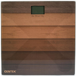 Весы напольные CENTEK CT-2420 "Дерево", электронные, вес до 180 кг, квадрат, стекло, с рисунком, CT-2420 Wood