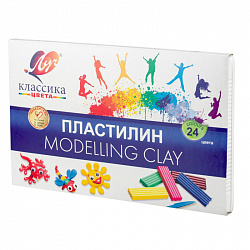 Пластилин классический Луч Классика 24 цв 480 гр., 28С 1642-08