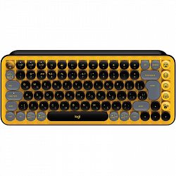 Клавиатура Logitech POP Keys, USB, беспроводная, желт/чер (920-010716)