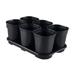 Горшочки для рассады InGreen Smart Solution, с поддоном, 25,7 x 17 x 10 см, 6 шт
