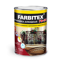 Грунт ГФ-021 Farbitex, 0,8 кг, серый