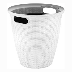 Кашпо напольное InGreen Rattan, с внутренним горшком, 30 л, белоснежный жасмин