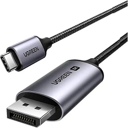 Кабель UGREEN CM556 (25839) USB-C to DisplayPort 8K Cable. 3м. серый