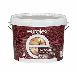 Защитно-декоративное покрытие для дерева Eurotex Аквалазурь, полуглянцевое, 9 кг, сосна