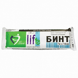 Бинт марлевый стерильный New Life 7 м х 14 см, плотность 36 (±2) г/м2, индивидуальная упаковка, 215991