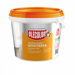Шпатлевка масляно-клеевая Olecolor, 1,8 кг, белая