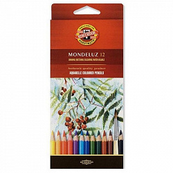 Карандаши акварельные KOH-I-NOOR MONDELUZ 12 цветов, шестигр, 3716/12