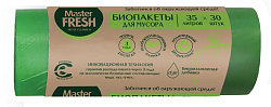 Master FRESH БИО пакеты для мусора 35л 30шт биоразлагаемые (салатовые) 7мкм