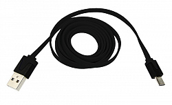 USB кабель универсальный microUSB шнур плоский 1 м черный