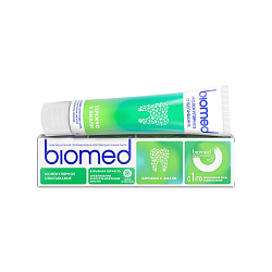 BIOMED HEALTHYWHITE Инновационная зубная паста Взрывная свежесть Отбеливание и восстановление эмали Свежий огурец и мята, 65 г