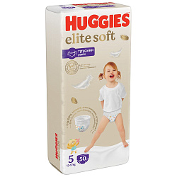 HUGGIES Элит Софт Трусики-Подгузники 5 (12-17кг), 50 шт